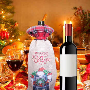 Комплект коледни бутилки вино Син камион Tether Шампанско Комплект червено вино Семейна маса за хранене Коледна украса Вино Чувствително