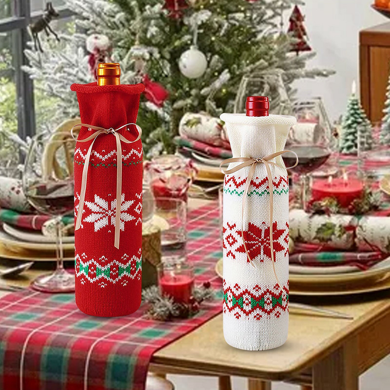 Vianočné potreby Sada fliaš vína Vianočná dekorácia Fľaša vína Vianočný otvárač na víno Jednotlivé poháre na víno pre ženy Sada na víno