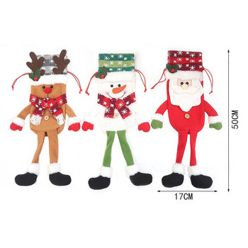 1 τμχ Άγιος Βασίλης Snowman Elk Long Legs Κάλυμμα μπουκαλιού κρασιού Χριστουγεννιάτικο δώρο κρασιών Διακοσμητικό σετ μπουκαλιών 2023 Πρωτοχρονιά
