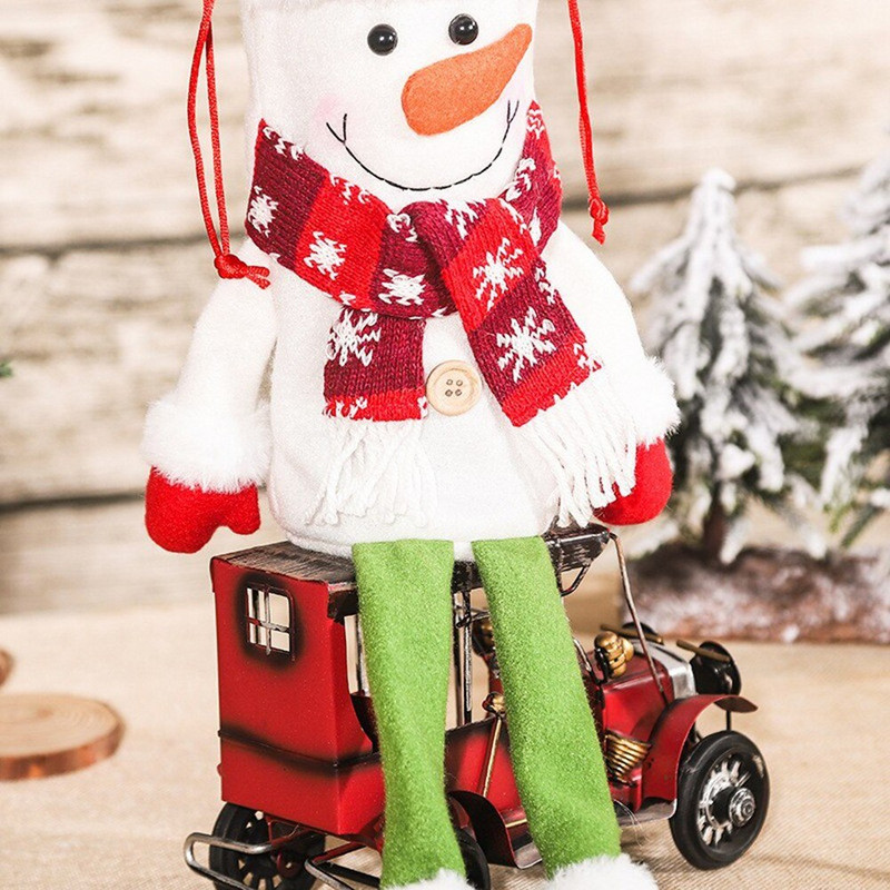 1 buc. Moș Crăciun Om de zăpadă Elan picioare lungi capac pentru sticle de vin Cadou de Crăciun Vinuri Decor Set de decorare sticle 2023 Anul Nou