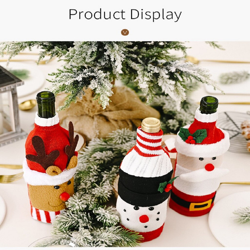 Pohár na víno bez stopky, dekoratívny, 3-dielny obal, muž, flanel, kreslený film, fľaša na víno, pletený, starý, bytová dekorácia, mopslík, poháre na víno