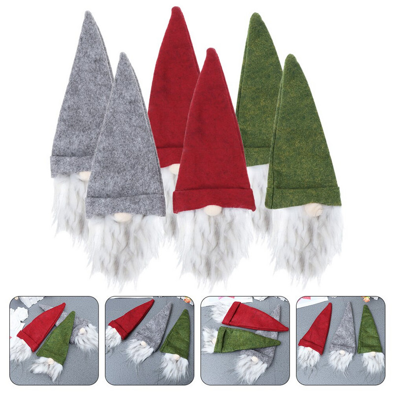 Vianočné kryty na fľaše, ozdoby na vianočné sviatky, škriatkovia, dekorácie na ochranu nápojov, fľaše, sklenené dekorácie, doplnky.