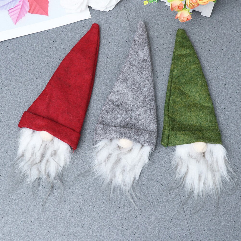 Vianočné kryty na fľaše, ozdoby na vianočné sviatky, škriatkovia, dekorácie na ochranu nápojov, fľaše, sklenené dekorácie, doplnky.