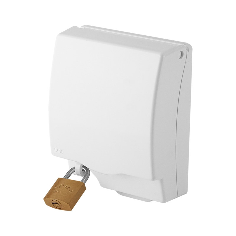 Užrakinamas sieninis lizdas, vandeniui atsparus dulkėms atsparus dėžutė, lauko 86 tipas, atsparus purslams, jungiklio lizdas, apsaugantis nuo smūgio