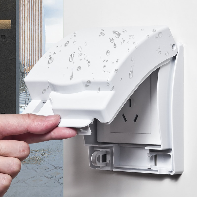 Užrakinamas sieninis lizdas, vandeniui atsparus dulkėms atsparus dėžutė, lauko 86 tipas, atsparus purslams, jungiklio lizdas, apsaugantis nuo smūgio