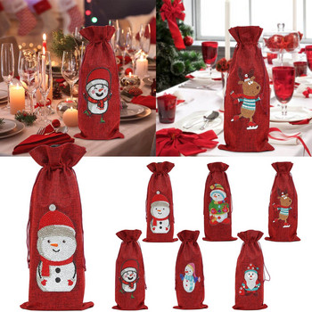 Χριστουγεννιάτικο σετ μπουκαλιών κρασιού Santa Τσάντα Τσάντα με κεριά Δείπνο και Χριστουγεννιάτικο οικογενειακό πάρτι Διακοσμήσεις τραπεζιού
