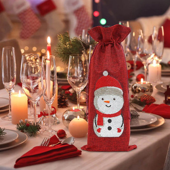 Χριστουγεννιάτικο σετ μπουκαλιών κρασιού Santa Τσάντα Τσάντα με κεριά Δείπνο και Χριστουγεννιάτικο οικογενειακό πάρτι Διακοσμήσεις τραπεζιού