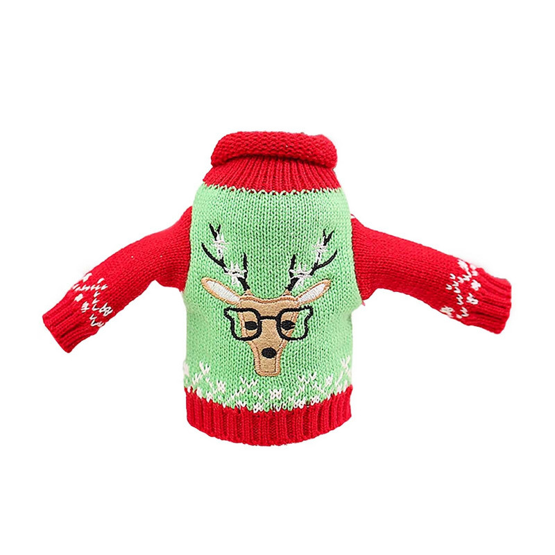 Kalėdų puošmena Megzti drabužiai Vyno rinkinys Raudonojo vyno butelių maišelis Šventinio dekoravimo reikmenys Šventinio vyno butelių dangteliai