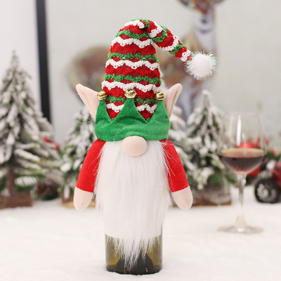 Vianočné dekorácie na kuchynský stôl, rekvizity na obliekanie, kockovaná sada, sada fliaš červeného vína, vrecko na fľaše vína, pohár na víno s rúčkou