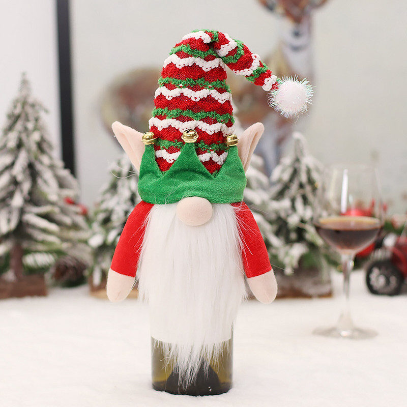 Vianočné dekorácie na kuchynský stôl, rekvizity na obliekanie, kockovaná sada, sada fliaš červeného vína, vrecko na fľaše vína, pohár na víno s rúčkou