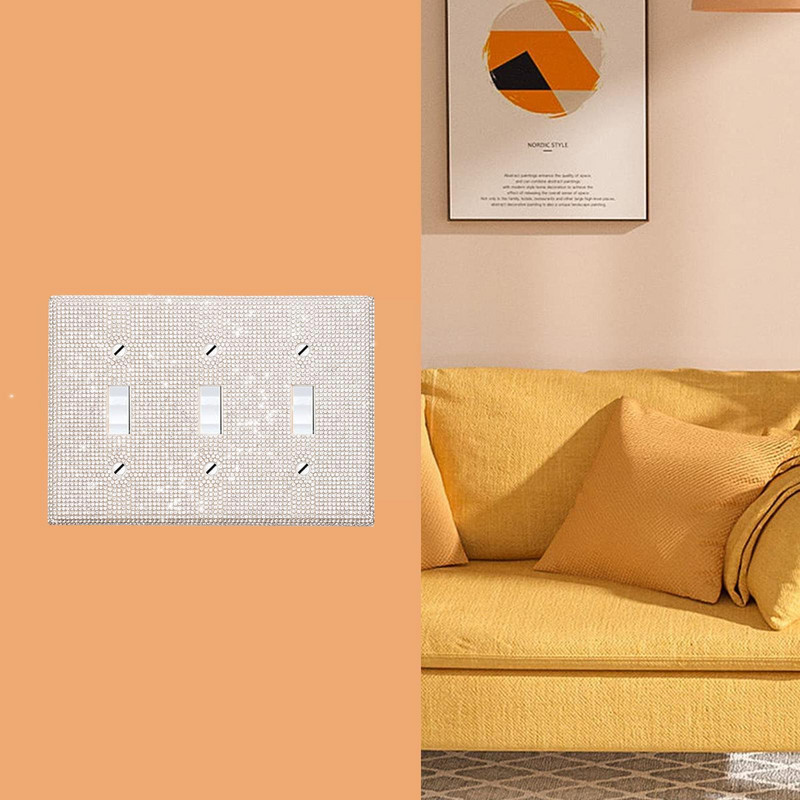 6 tk Blingi valguslüliti kate läikiv rhinestones väljalaskeava Duplex Gang ühe väljundi pistikupesa katted seinaplaadid E9Q8