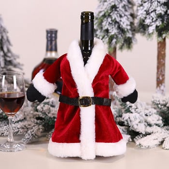 Коледна украса Кухненски плот за маса Подпори за обличане Кариран комплект Бутилка червено вино Чанта за бутилка вино Подаръчен комплект вино за мъже