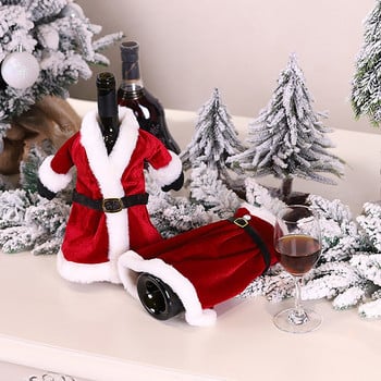 Коледна украса Кухненски плот за маса Подпори за обличане Кариран комплект Бутилка червено вино Чанта за бутилка вино Подаръчен комплект вино за мъже
