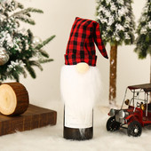 2 vnt kalėdiniai papuošimai virtuvės stalviršio puošmena rekvizitai Plaidų rinkinys Raudonojo vyno butelių rinkinys Vyno vyno pavyzdžiai Maži buteliai Dovana