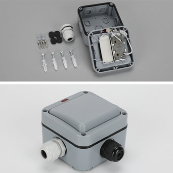 IP65 превключвател, ветроустойчив, водоустойчив, едноканален и двуканален, водоустойчив превключвател за кухня, баня, басейн