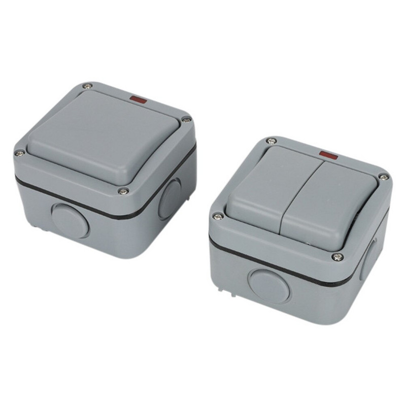 IP65 lüliti tuulekindel veekindel ühe ja kahe kanaliga veekindel lüliti köögi, vannitoa, basseini lüliti jaoks