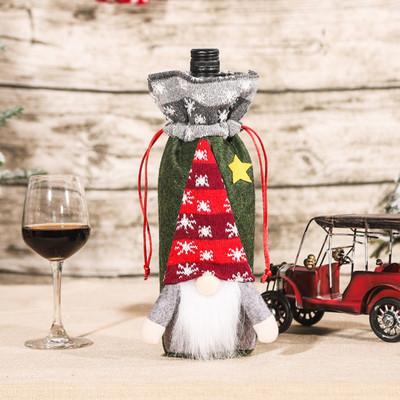 Vianočné potreby Bunch Mouth Knitted Forest Man Wine Set Champagne Set Table Atmosféra Layout Wineless Wine Wash Co