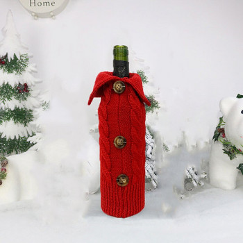 2020 Νέα Χριστουγεννιάτικα Διακοσμητικά Οικογενειακή Χριστουγεννιάτικη Σετ μπουκαλιών κρασιού Διακόσμηση σπιτιού Διακόσμηση σκηνής Πλεκτή τσάντα για μπουκάλι κρασιού
