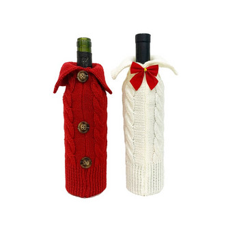 2020 Νέα Χριστουγεννιάτικα Διακοσμητικά Οικογενειακή Χριστουγεννιάτικη Σετ μπουκαλιών κρασιού Διακόσμηση σπιτιού Διακόσμηση σκηνής Πλεκτή τσάντα για μπουκάλι κρασιού