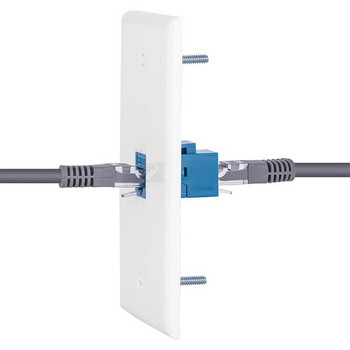 Έξοδος 4X Cat6 Ethernet επιτοίχιας πλάκας 1 θύρας RJ45 Δίκτυο Θηλυκό σε Θηλυκό Ζεύγος τοίχου Keystone Jack Plate Λευκό & Μπλε