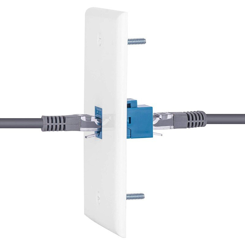 4X Cat6 Etherneti seinaplaadi väljalaskeava 1 port RJ45 võrk emas-emane Keystone seinaühenduspesa valge ja sinine pistikupesa