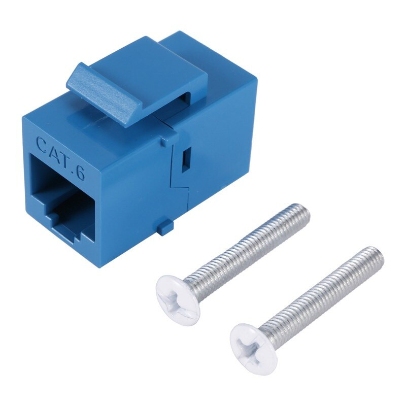 4X Cat6 Etherneti seinaplaadi väljalaskeava 1 port RJ45 võrk emas-emane Keystone seinaühenduspesa valge ja sinine pistikupesa