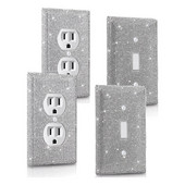 ABSF 4 komplekti hõbedane läikiv kivist kivist seinapaneeli lüliti kate kristallkaunistusega teemantpistikupesa kate Vastupidav lüliti kate