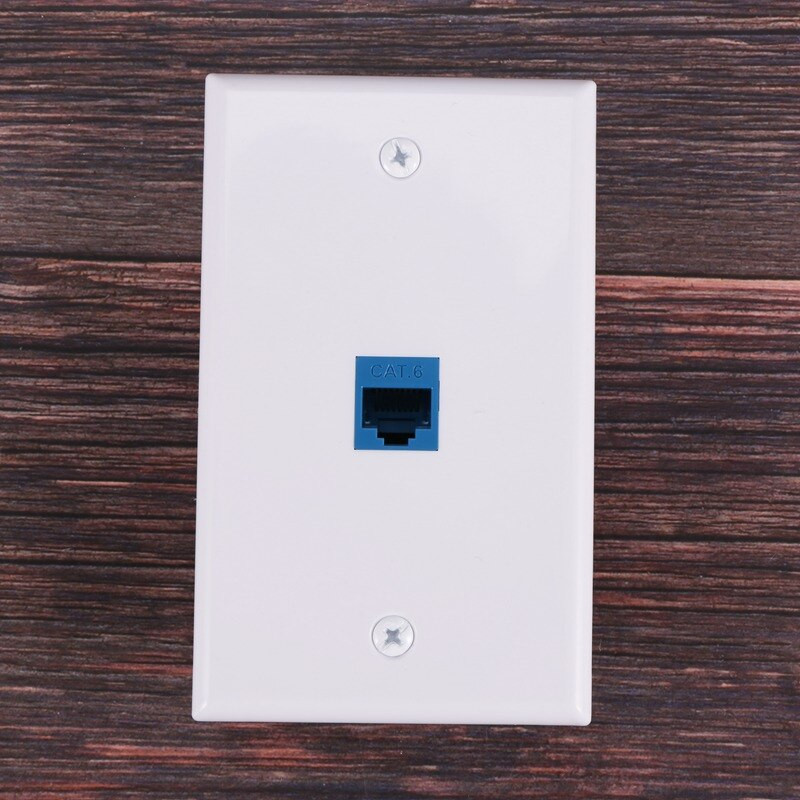 4x Cat6 Ethernet nástenná zásuvka 1 port RJ45 sieťová samica-samica Keystone nástenná spojka jack bielo-modrá