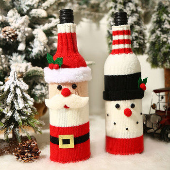 Χριστουγεννιάτικα στολίδια Χριστουγεννιάτικο πλέξιμο Παλιός χιονάνθρωπος Κάλυμμα μπουκαλιού κρασιού Καλά Χριστουγεννιάτικη διακόσμηση για Χριστουγεννιάτικο δώρο σπιτιού