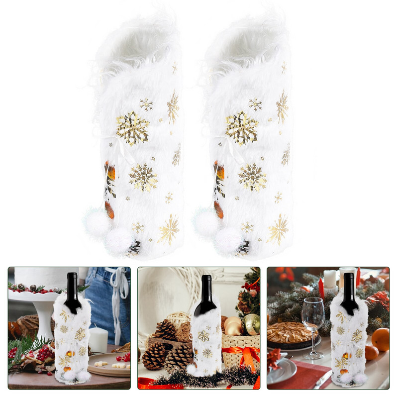 Vianočné ozdoby, obaly na fľaše, vianočná dekoračná dekorácia, snehová vločka, doplnky, jemný doplnok
