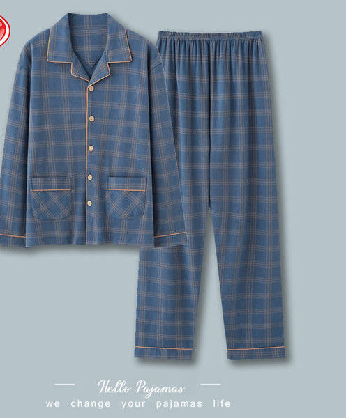 Muška karirana pidžama sa džepovima - dva komada