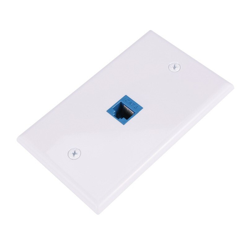 4x Cat6 Ethernet nástenná zásuvka 1 port RJ45 sieťová samica-samica Keystone nástenná spojka jack bielo-modrá