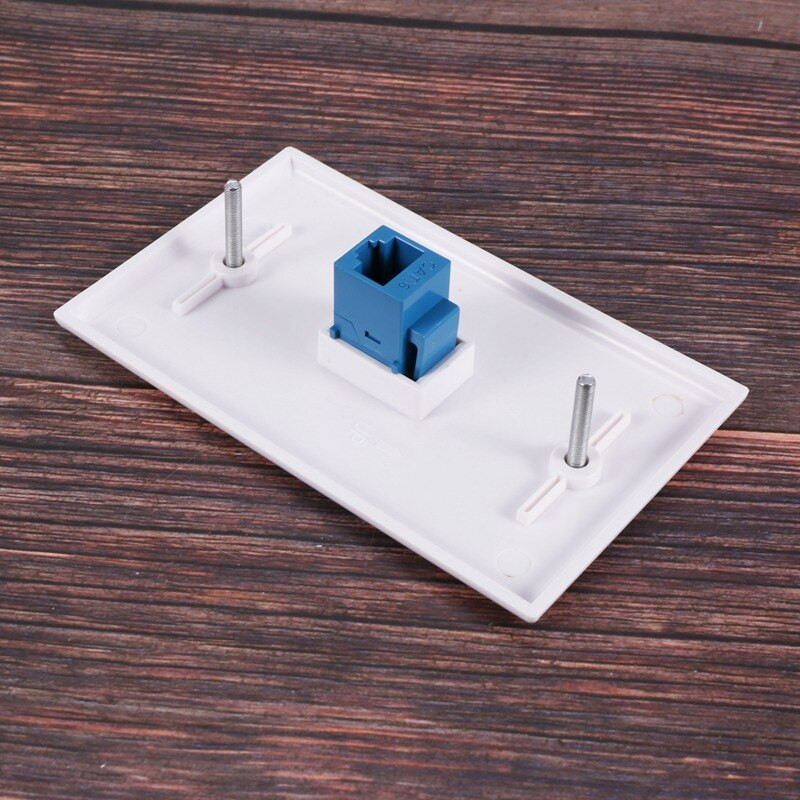 4x Cat6 Ethernet nástenná zásuvka 1 port RJ45 sieťová samica-samica Keystone nástenná spojka jack bielo-modrá