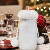 2 ks vianočných krytov na fľaše, plyšových vrecúšok na fľaše, dekorácií na fľaše)