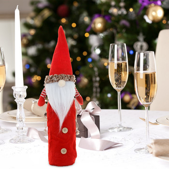 Χριστουγεννιάτικο καπάκι μπουκαλιού κόκκινου κρασιού Πλεκτό καπάκι Forest Old Man Christmas Bottle Wine Probably Wine Champagne Coupe Fancy Wine ποτήρια