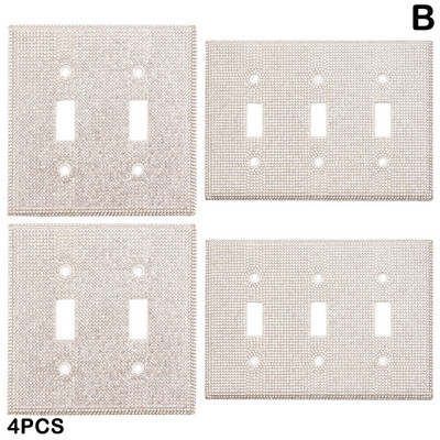 6 ks lesklých krytov vypínačov s kamienkami, krytov zásuviek, dvojvrstvových dosiek, jednej zásuvky do steny X9e2