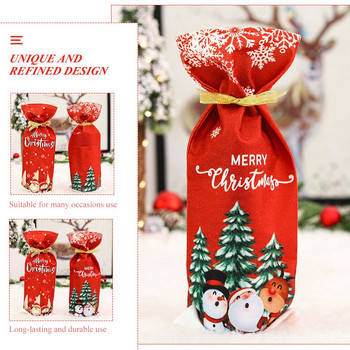 Κάλυμμα μπουκαλιού Τσάντες δώρου Τσάντα διακοσμητικά καλύμματα Γιορτινή διακόσμηση κορδόνι πουλόβερ πουγκί Φορέματα Christmascheongsam Santa