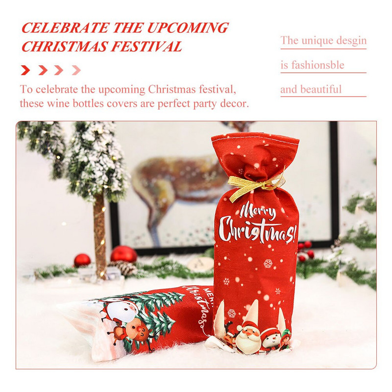Capac pentru sticle Genți cadou Geantă Huse decorative Decorare cu șnur de sărbători Pulovere Genți Rochii Christmascheongsam Santa