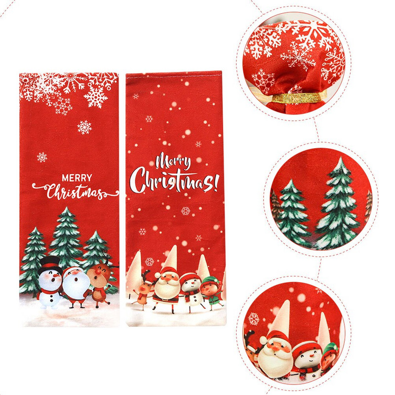 Capac pentru sticle Genți cadou Geantă Huse decorative Decorare cu șnur de sărbători Pulovere Genți Rochii Christmascheongsam Santa