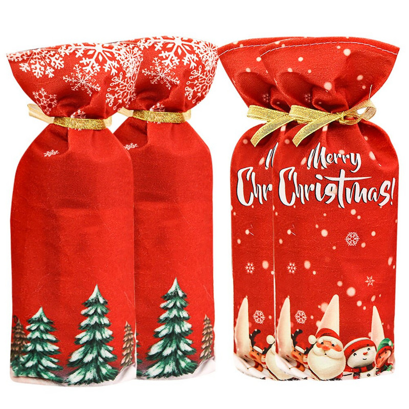 Capac pentru sticle Genți cadou Geantă Huse decorative Decorare cu șnur de sărbători Pulovere Genți Rochii Christmascheongsam Santa