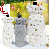 Kalėdų vyno butelių rinkinys White h Star Wine Bottle Šalikas Kalėdų vyno taurė su koteliu Valentino vyno taurių rinkinys iš 8