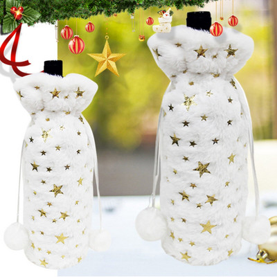 Kalėdų vyno butelių rinkinys White h Star Wine Bottle Šalikas Kalėdų vyno taurė su koteliu Valentino vyno taurių rinkinys iš 8