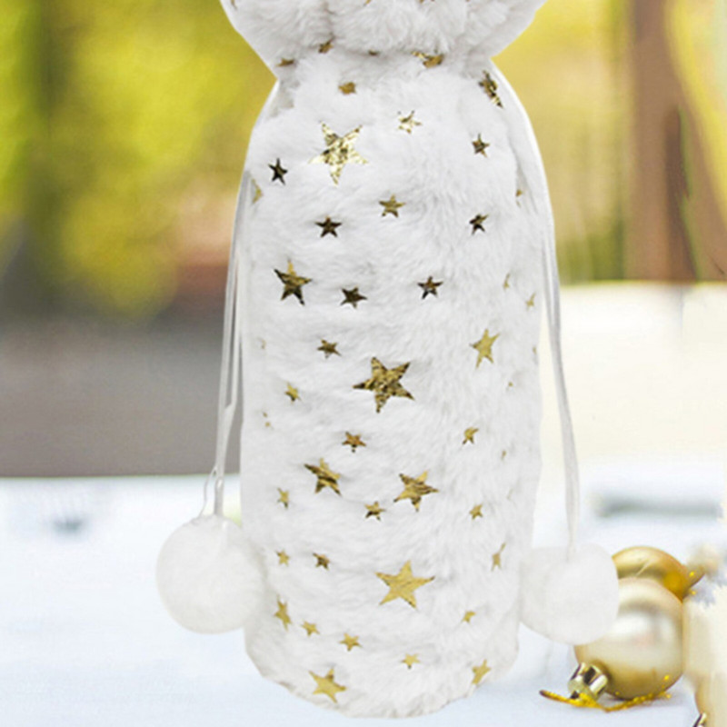 Kalėdų vyno butelių rinkinys White h Star Wine Bottle Šalikas Kalėdų vyno taurė su koteliu Valentino vyno taurių rinkinys iš 8