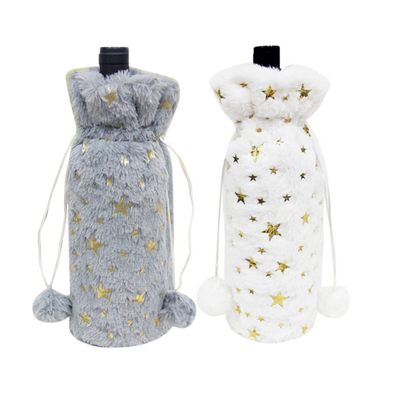 Kalėdų vyno butelių rinkinys White h Star Wine Bottle Šalikas Kalėdų vyno taurė su koteliu Valentino vyno taurių rinkinys iš 8