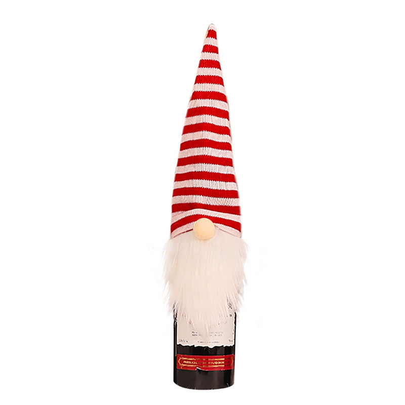 Božićni ukrasi za boce Vunena muška navlaka Pletene stare kristalne čaše za vino Set od 2 metalne žljebove za šampanjac Rub čaše za vino