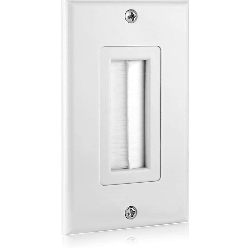 5 csomagos kefe fali lemez 1-részes fali lemez, kefe stílusú nyitóátmenet alacsony feszültségű kábellemezen, falba szerelés