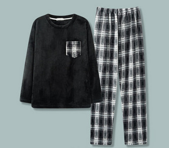 Muška plišana pidžama s vezom