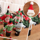 Kreatívny pletený vianočný obal na víno, vianočný košík na šampanské s pokrievkou na víno v západnom štýle, darček