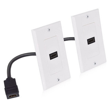 Επιτοίχια πλάκα AFBC 2 Pack HDMI σε λευκό χρώμα (υποστήριξη 4K UHD, ARC και Ethernet Pass-Thru)