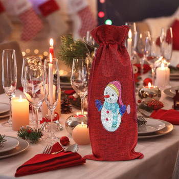 Wolf Wine Glass Wine Glass Μεγάλο Χριστουγεννιάτικο Σετ μπουκάλι κρασιού Santa Τσάντα Τσάντα με κεριά Δείπνο και χριστουγεννιάτικα ποτήρια κρασιού χωρίς ραφή